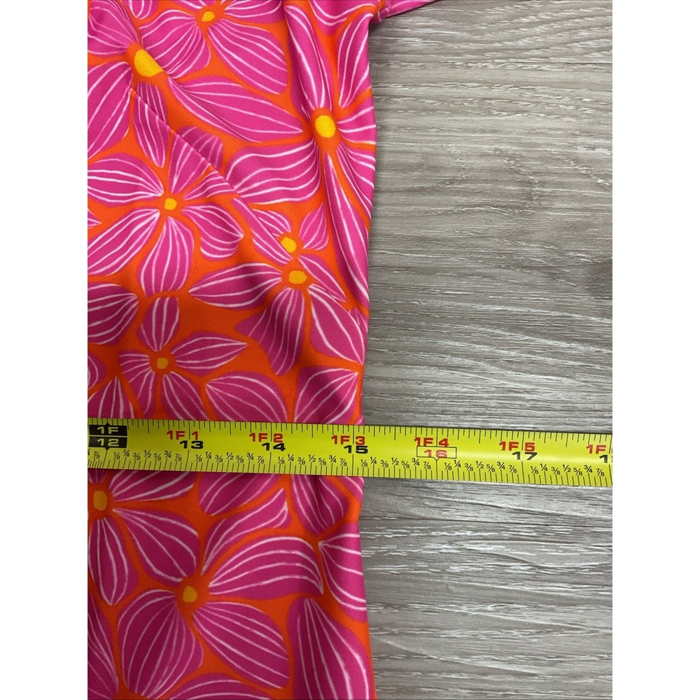 NEW Katherine Way UPF 50 Pink Orange Floral Polo Resort Stretch Dress XXS USA - Picture 12 of 15